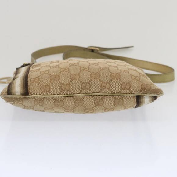 GUCCI GG Canvas Sherry Line Shoulder Bag Black Beige Brown - Picture 9 of 16